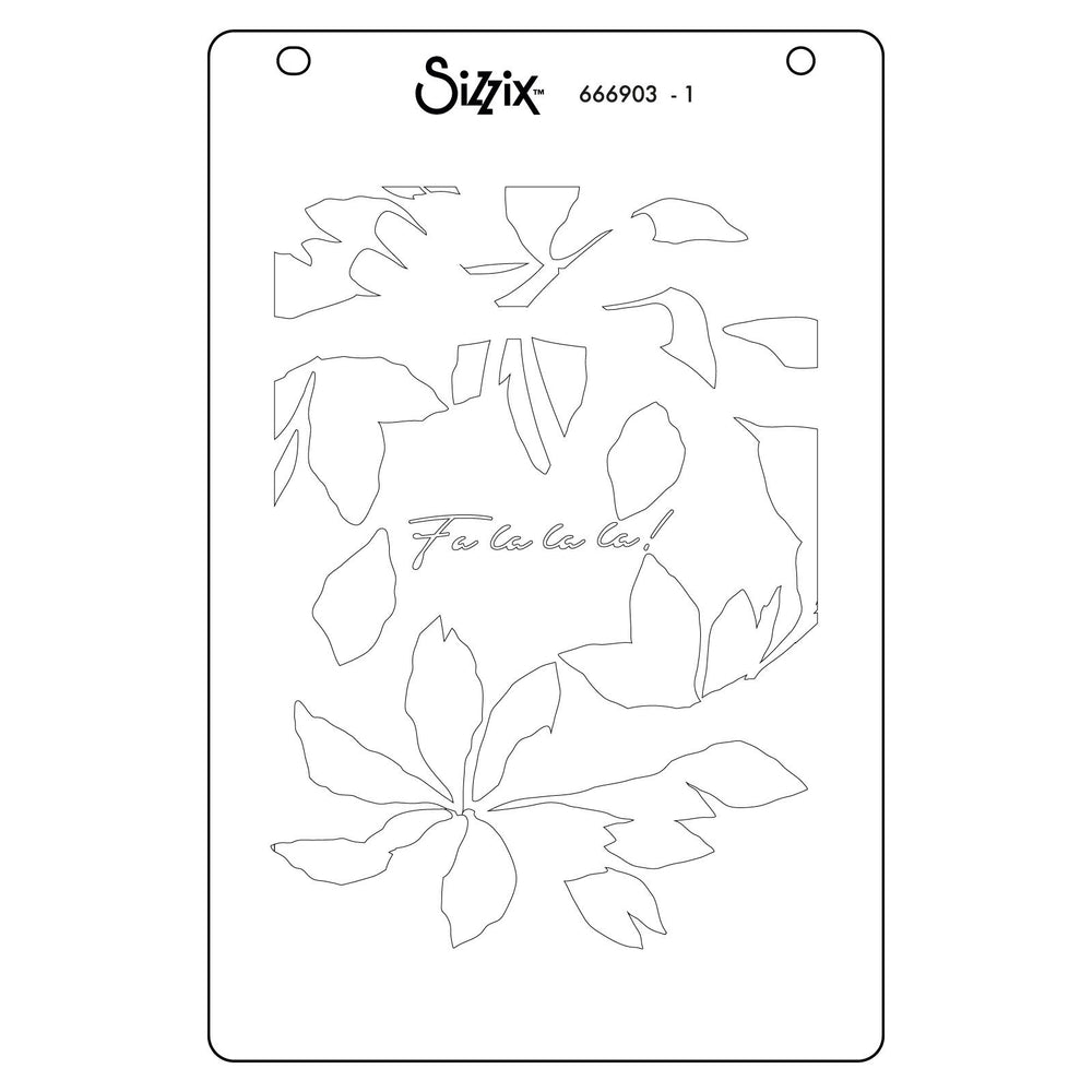 Sizzix • a6 stencil 4pcs a wreath in time by stacey park