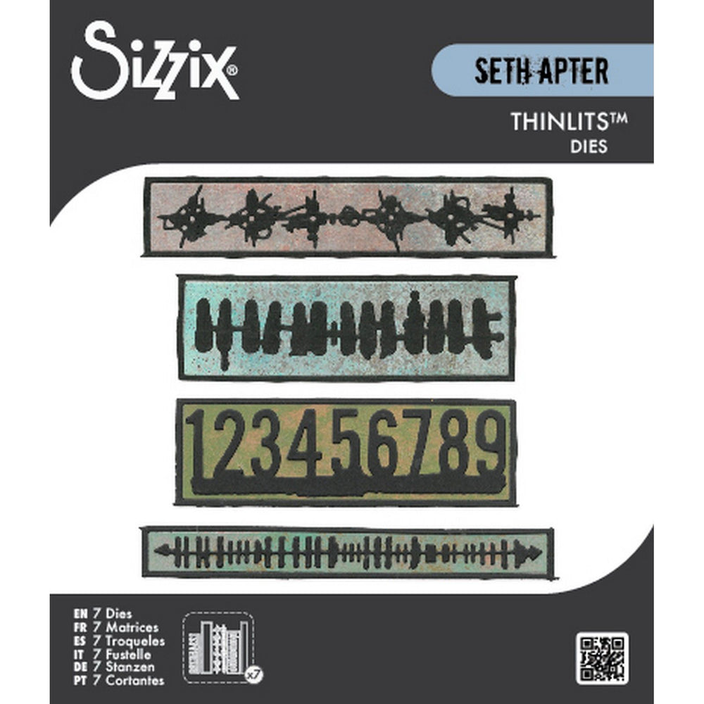 Sizzix • thinlits die set 7pcs borderlines by seth apter