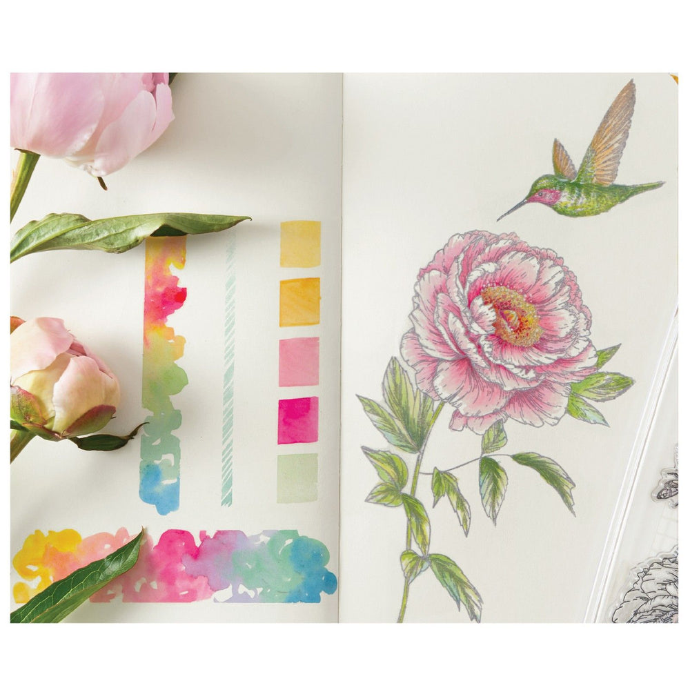 Sizzix • clear stamp set 7pcs flowers and creatures by willow wolfe