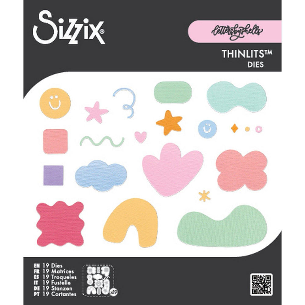 Sizzix • thinlits die set 19pcs abstract doodles by letters by shells