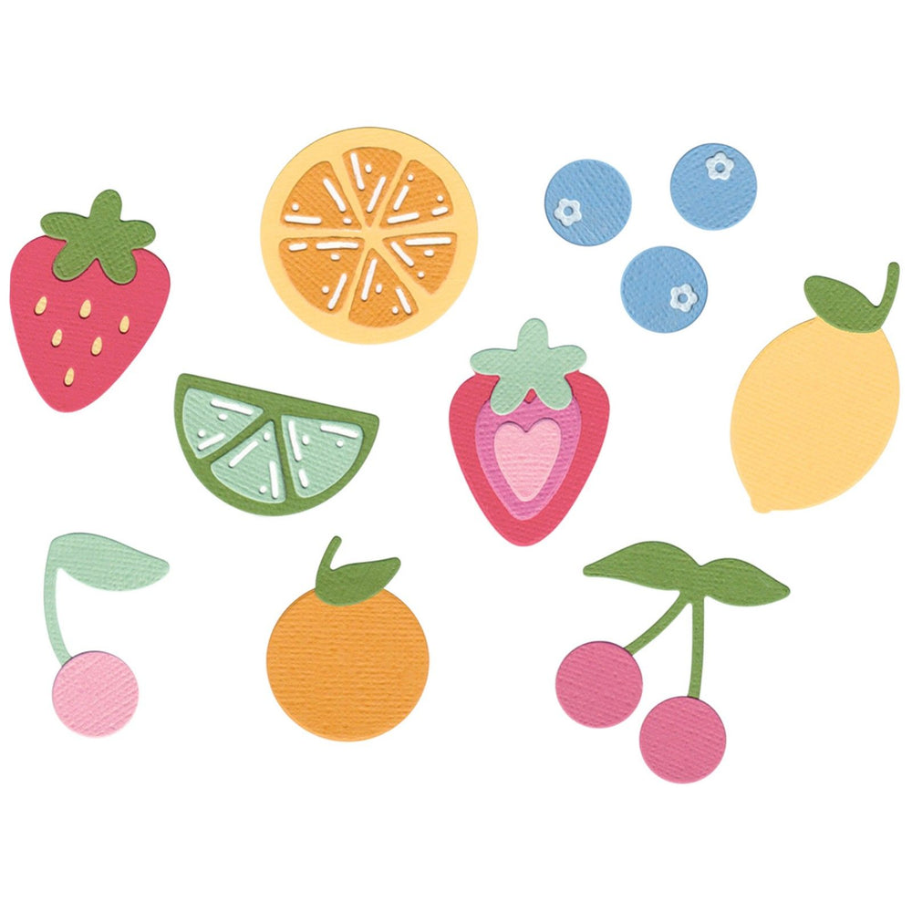 Sizzix • thinlits die set 17pcs fruit doodles by letters by shells