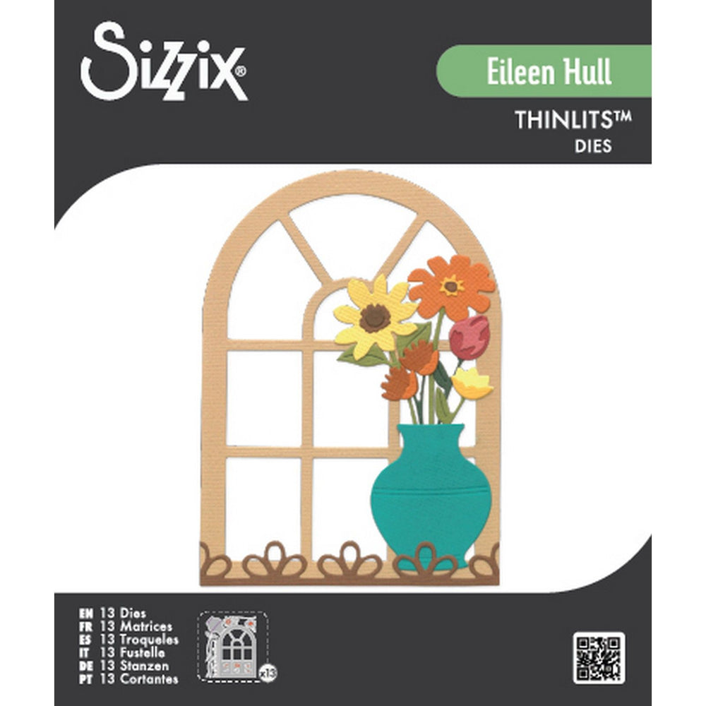 Sizzix • thinlits 13pcs die set windowsill flowers and vase by eileen hull