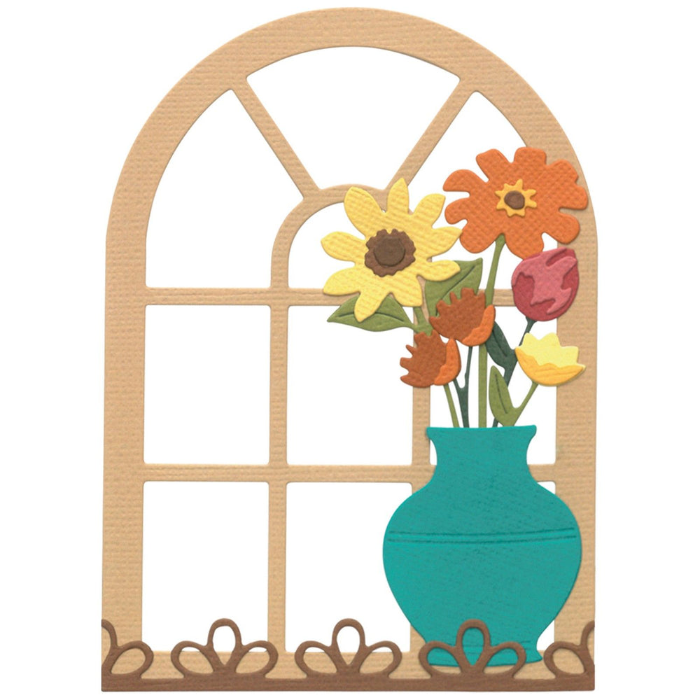Sizzix • thinlits 13pcs die set windowsill flowers and vase by eileen hull