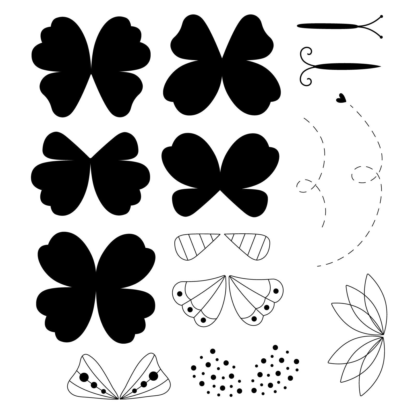 Sizzix • clear stamp set bright butterflies nr.1 by catherine pooler 14pcs
