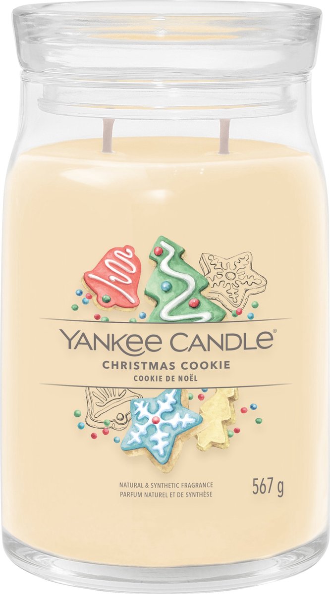 Yankee candle - christmas cookie large jar geurkaars - 90 branduren - twee lonten