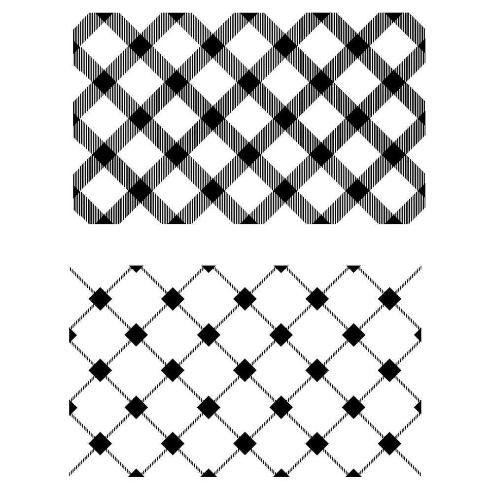 Sizzix • clear stamp set tartan by 49 and market 2pcs