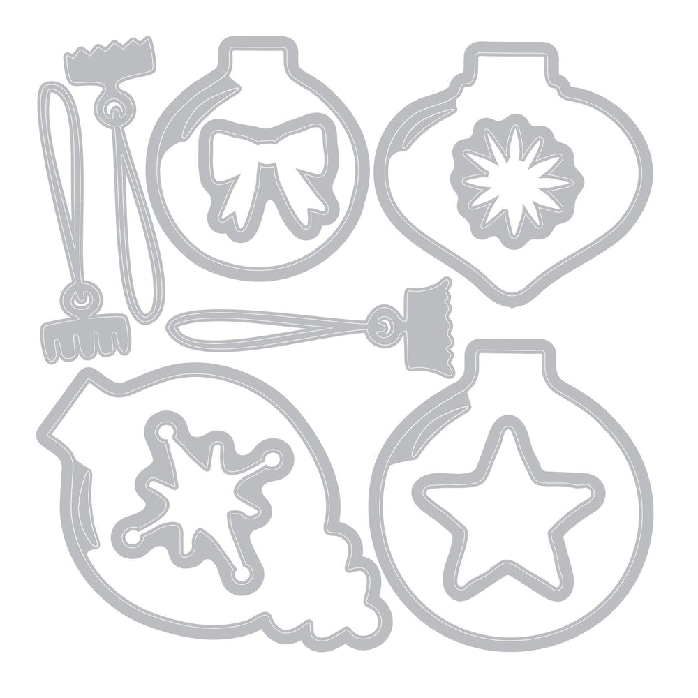 Sizzix • clear stamp set with framelits baubles by 49 and market 30pcs