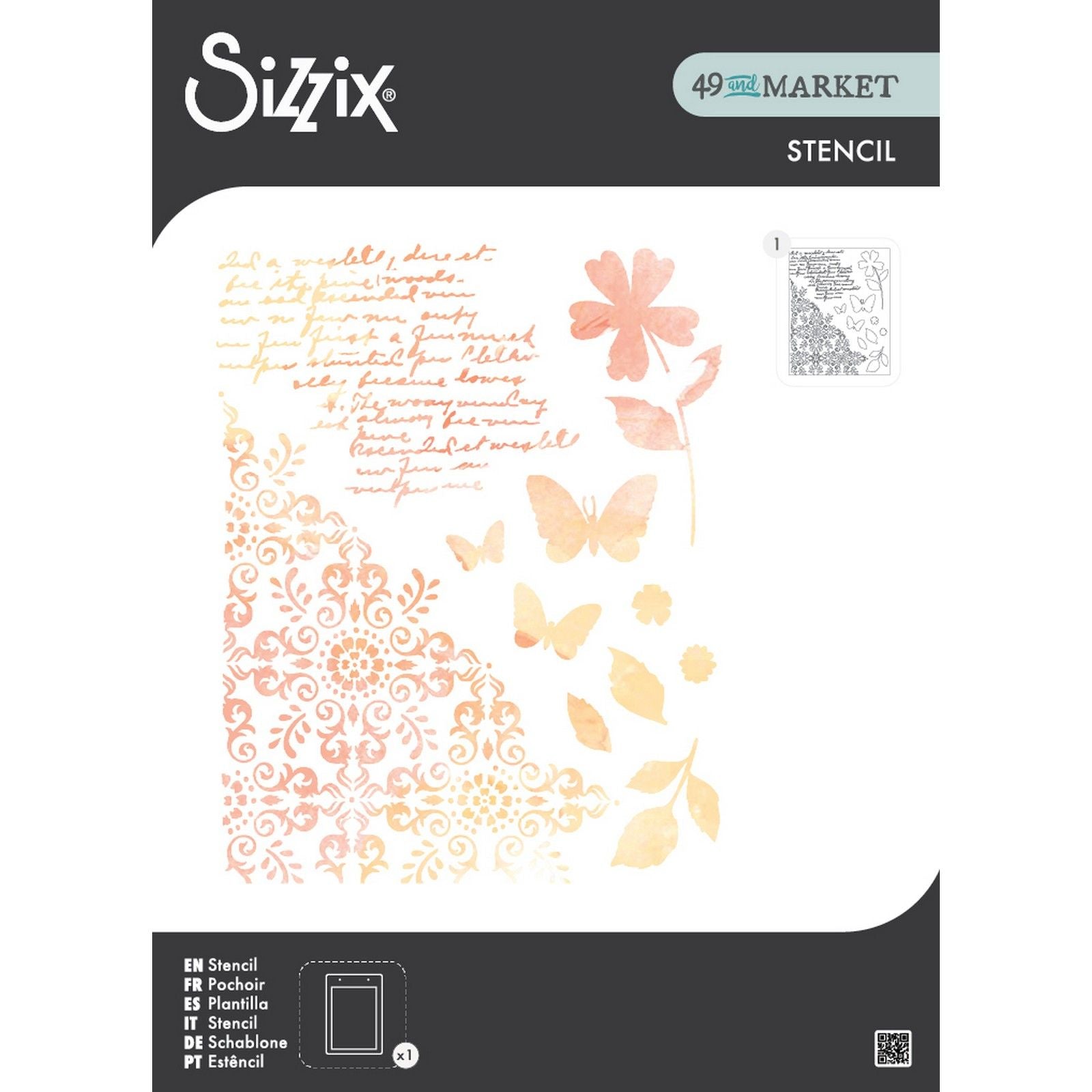 Sizzix • a4 stencil 1pcs petal play by 49 market