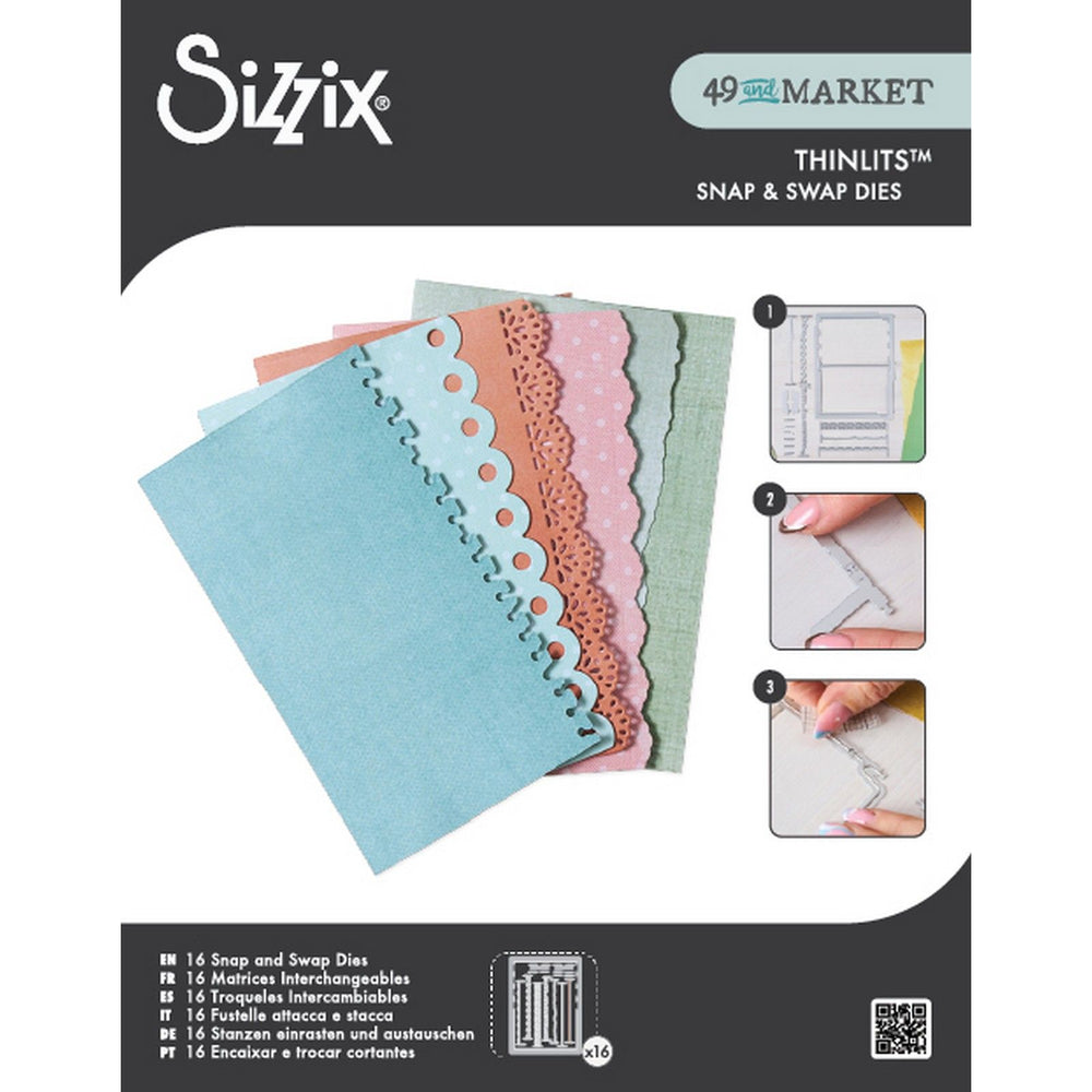 Sizzix • thinlits die set 16pcs snap and swap journal set by 49 and market