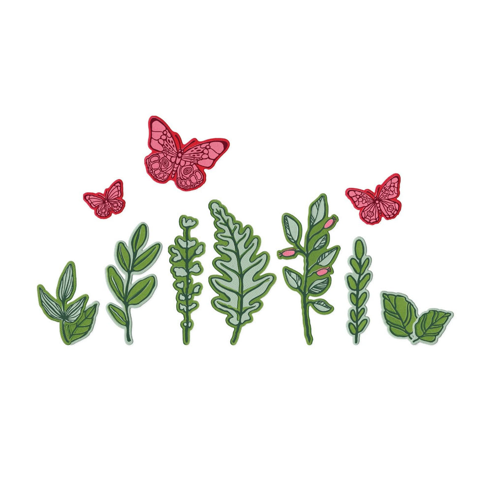 Sizzix • clear stamps set 12pcs 26pcs framelits die greenery layers 1 by vicki boutin