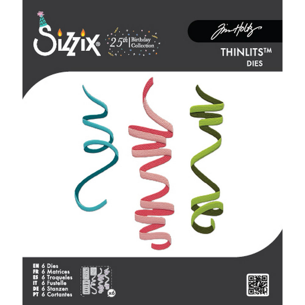 Sizzix • thinlits die set 6pcs celebration streamers by tim holtz