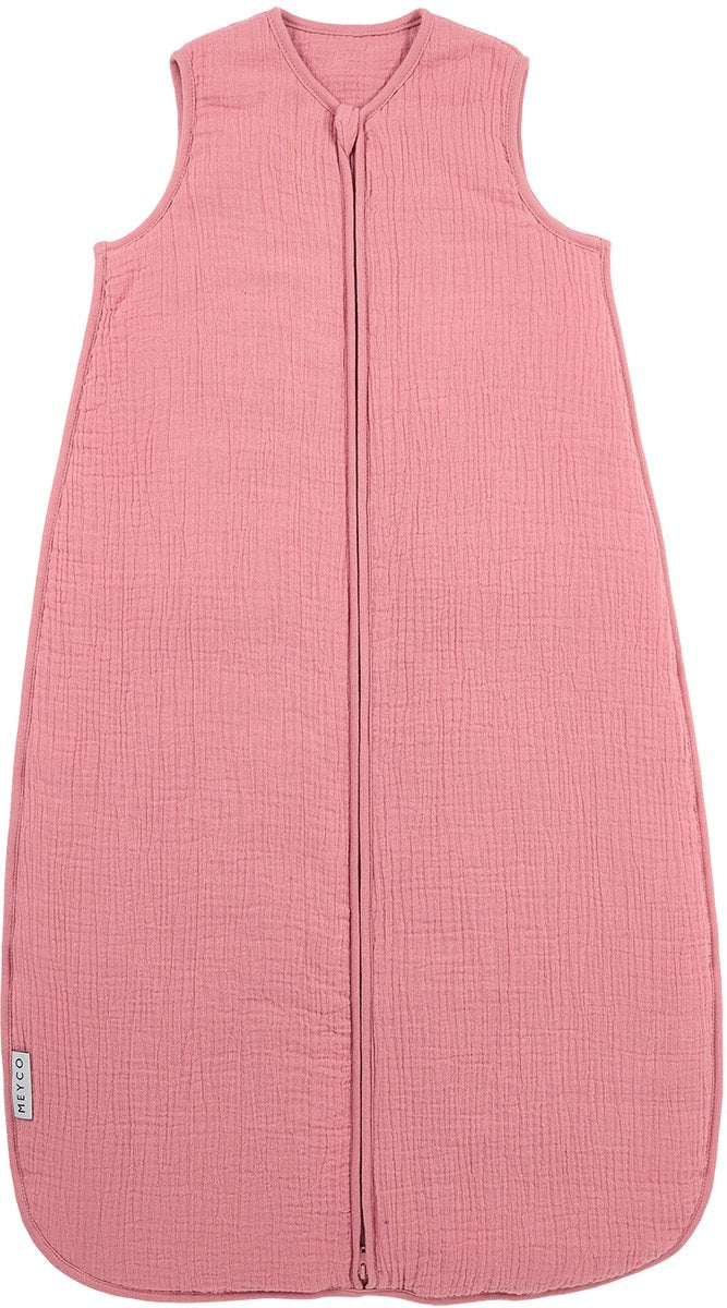 Meyco baby uni baby slaapzak gevoerd - pre-washed hydrofiel - rose - 70cm - 2.0 tog