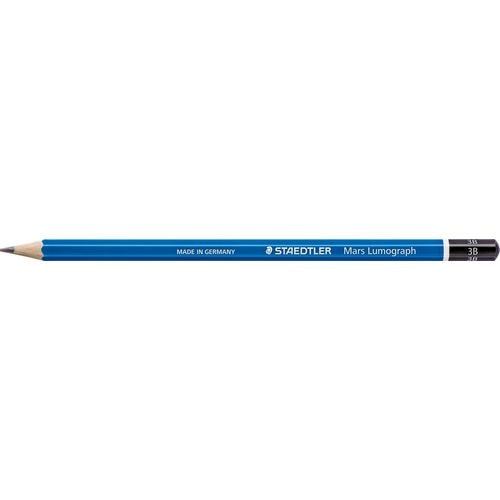 Houten potlood 3b blauw, zwart staedtler mars lumograph 100
