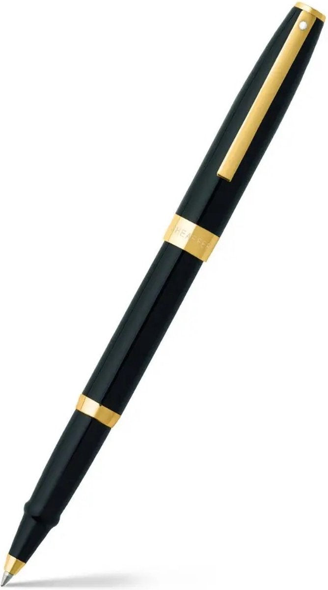Sheaffer rollerball - sagaris - glanzend zwart met goud - penpunt m - schrijfkleur zwart