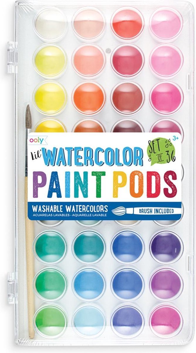 Ooly - lil' watercolor paint pods - waterverf - set van 36 heldere waterverfkleuren