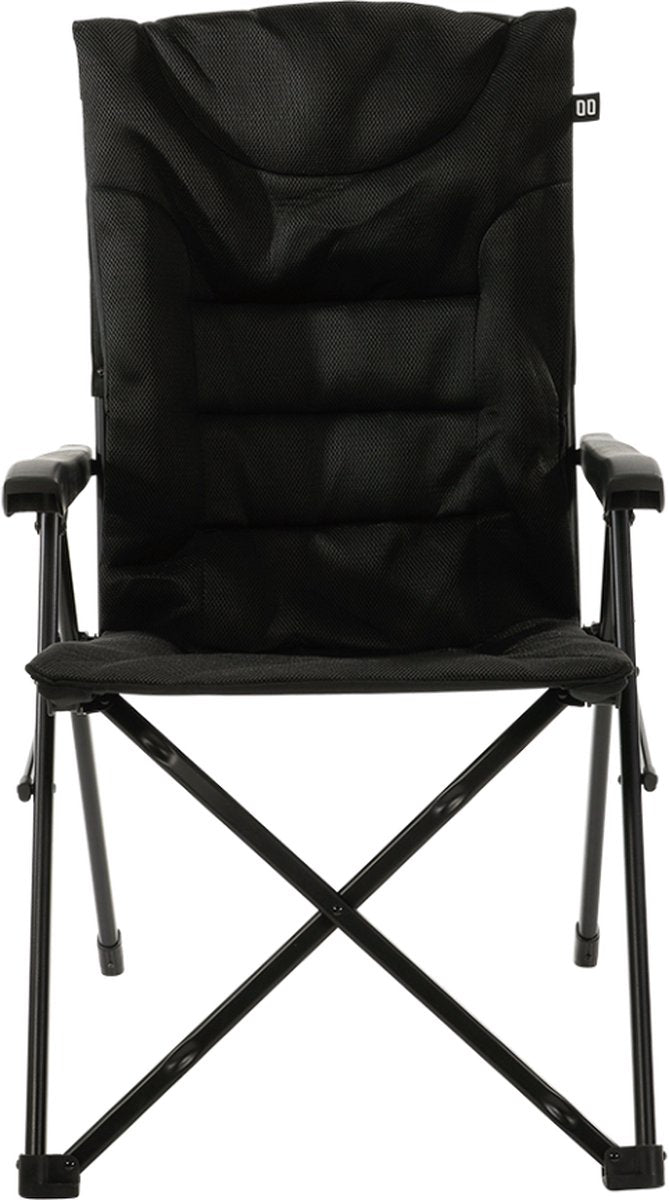 Travellife barletta camping vouwstoel cross black - rugleuning in 3 standen verstelbaar - water- en uv-bestendig - draagtas inbegrepen