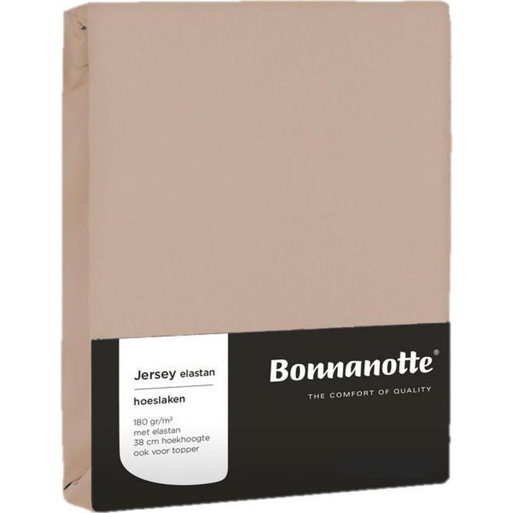 Bonnanotte hoeslaken jersey elastan beige 90x200cm