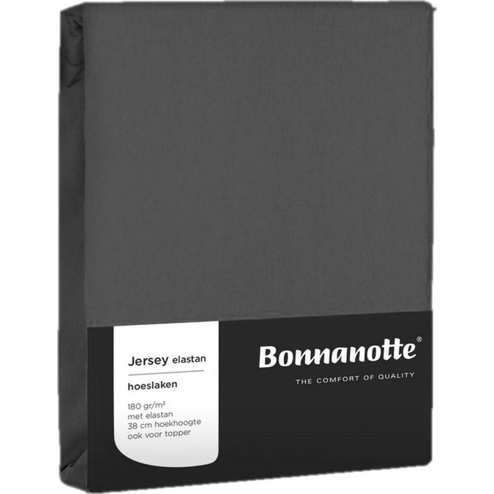 Bonnanotte hoeslaken jersey elastan donker grijs 90x200cm