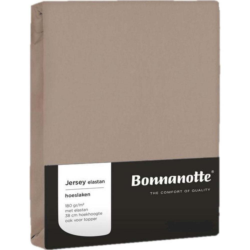 Bonnanotte hoeslaken jersey elastan kiezel 90x200cm