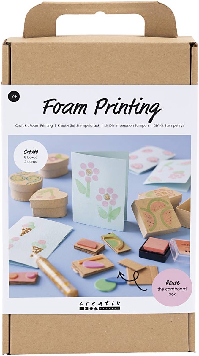 Creativ company hobbyset foam druk versierde dozen en kaarten