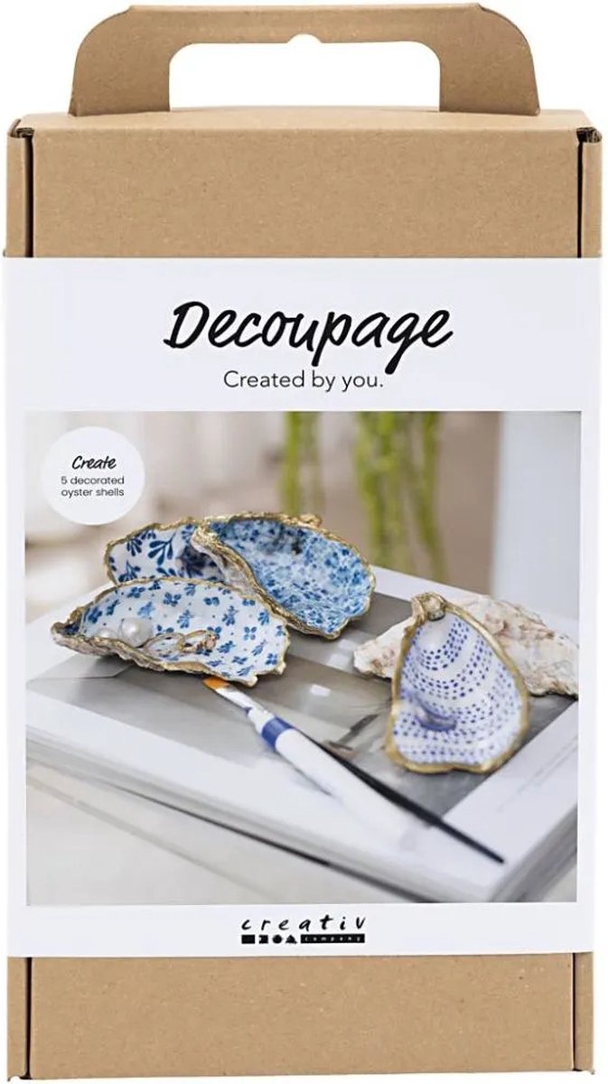 Creativ company hobbyset decoupage oesterschelpen blauw