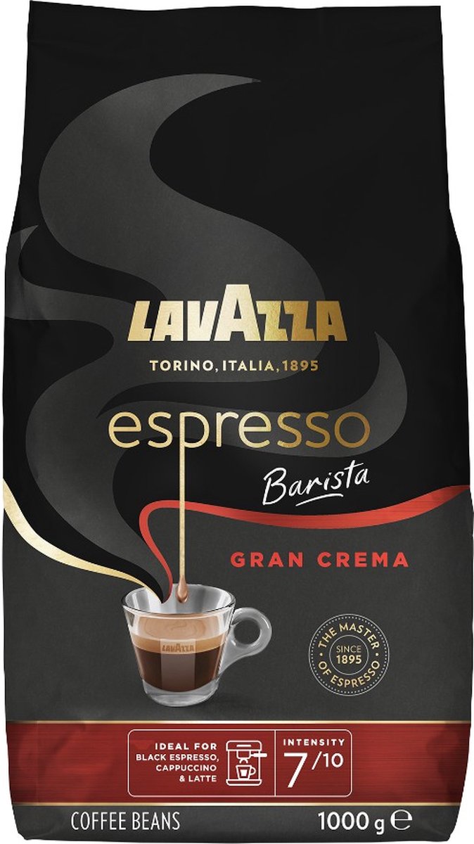 Lavazza espresso barista gran crema koffiebonen - koffie blend van robusta en arabica bonen - intensiteit 8 10 - 1 kg