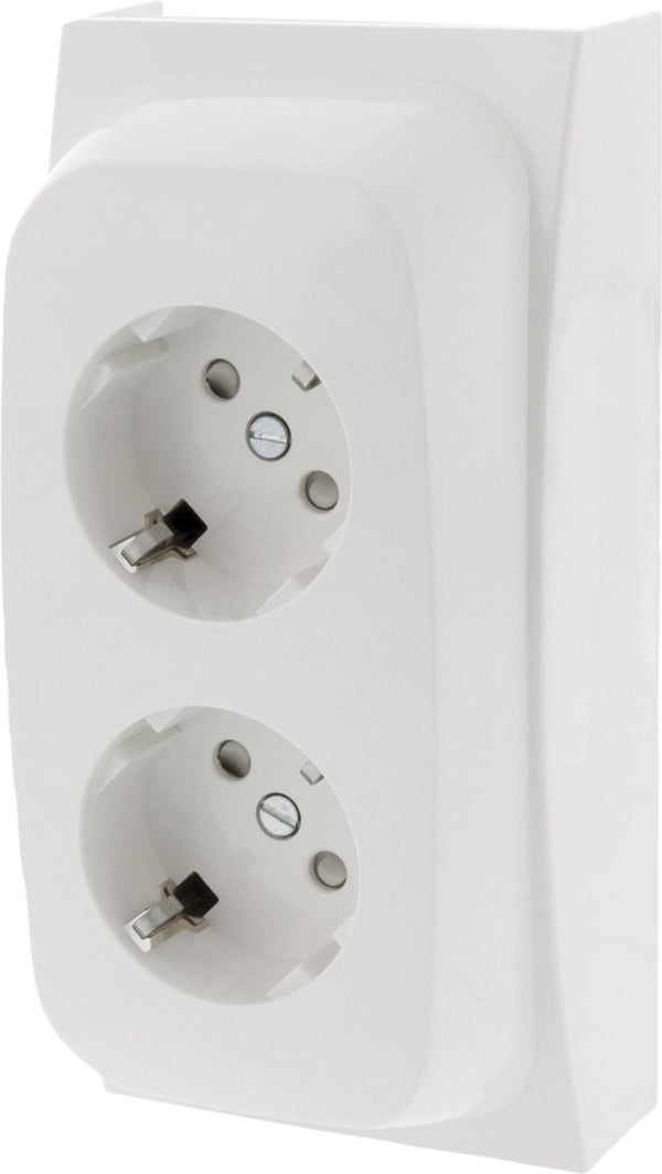 Attema k40 contactdoos – 2–voudig – randaarde – polarwit