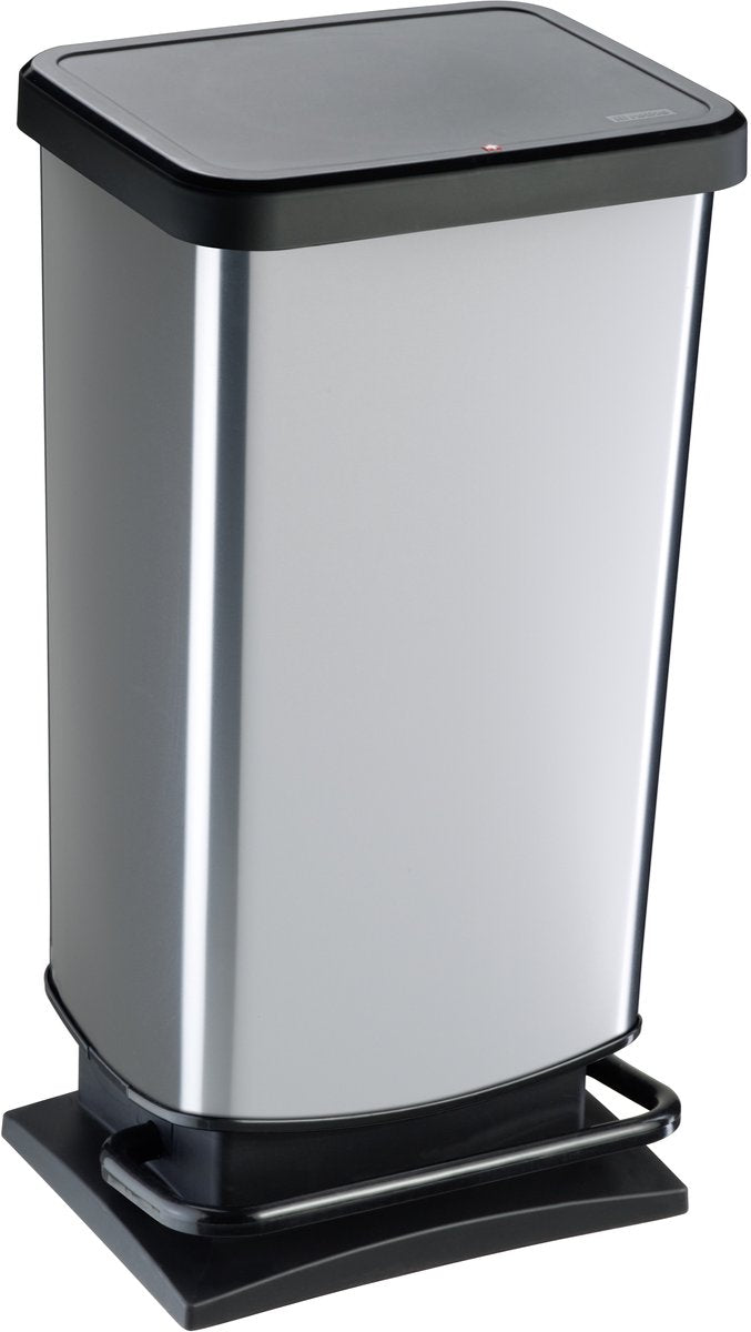 Rotho paso pedaalemmer - prullenbak 40l - bpa vrij - zilver metallic