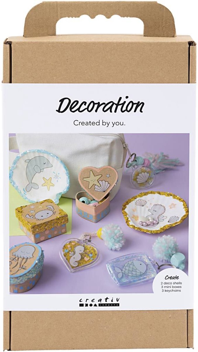 Creativ company https: www.cchobby.nl hobbyset-decoratie-dozen-schelpen-sleutelhangers-pastelkleuren-1-doos