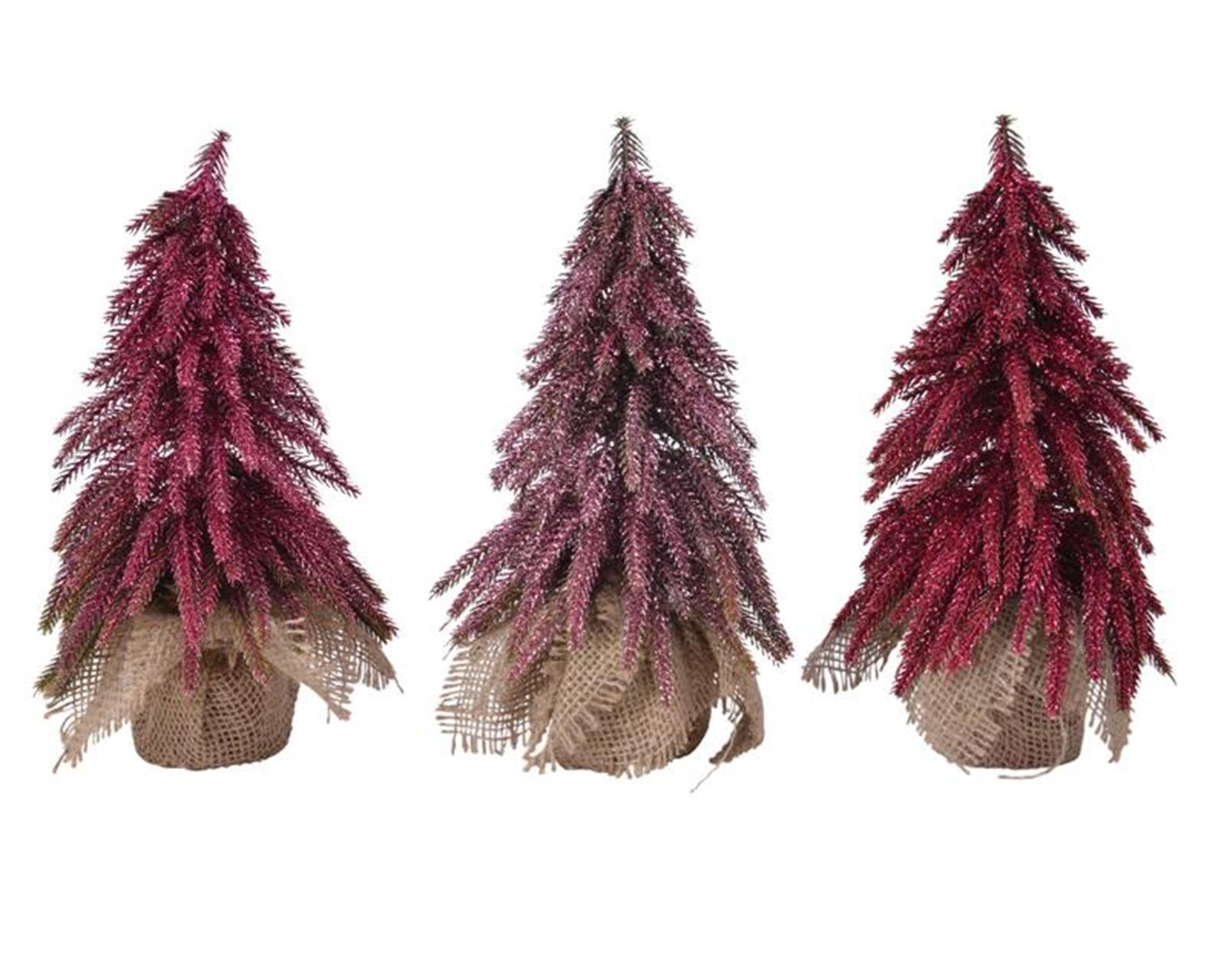 Decoris mini kerstboom roze 3ass 20cm