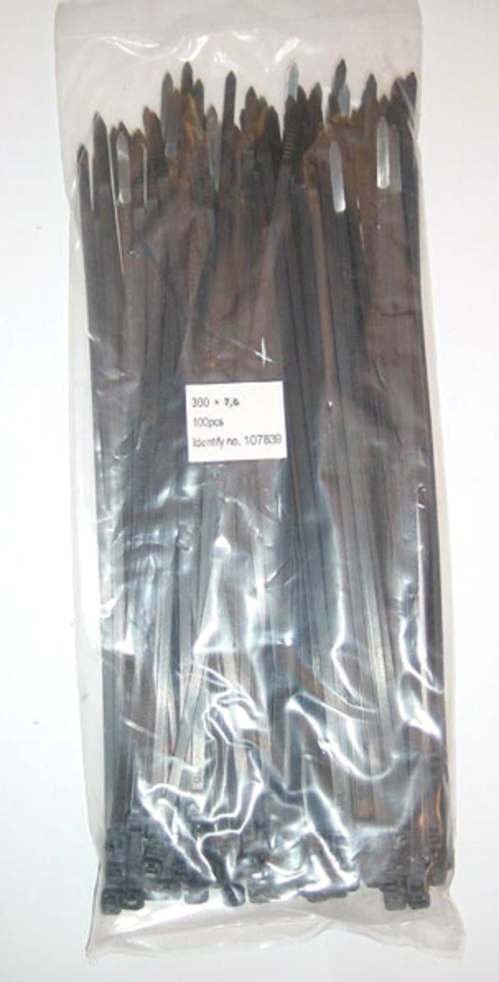 Unbranded kabelbinders 7.6x300 zwart zak a 100