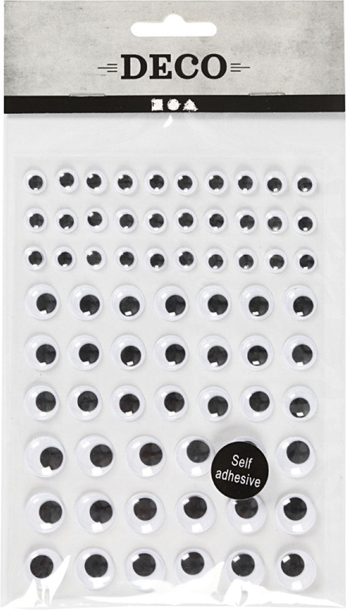 Creativ Company wobbly eyes white self-adhesive, 69 pcs.