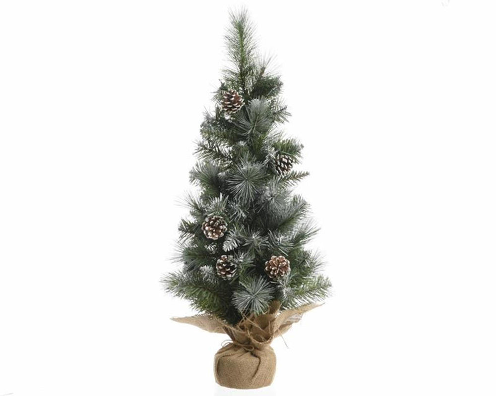 Everlands imperial pine mini kunstkerstboom 75cm met dennenappels en frosted look