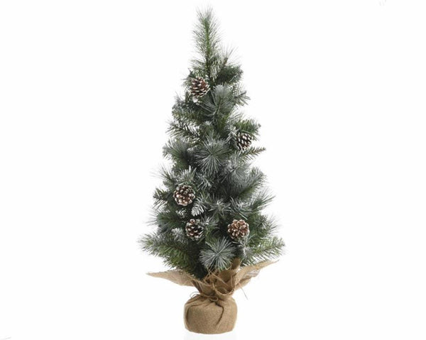 Everlands imperial pine mini kunstkerstboom 75cm met dennenappels en frosted look