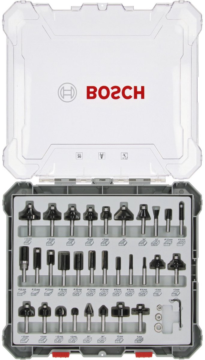 Bosch professional 30-delige frezenset met 6mm schacht - 2607017474