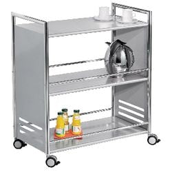 Serveerwagen kerkmann 3 legborden 70 x 40 x 84 cm zilver