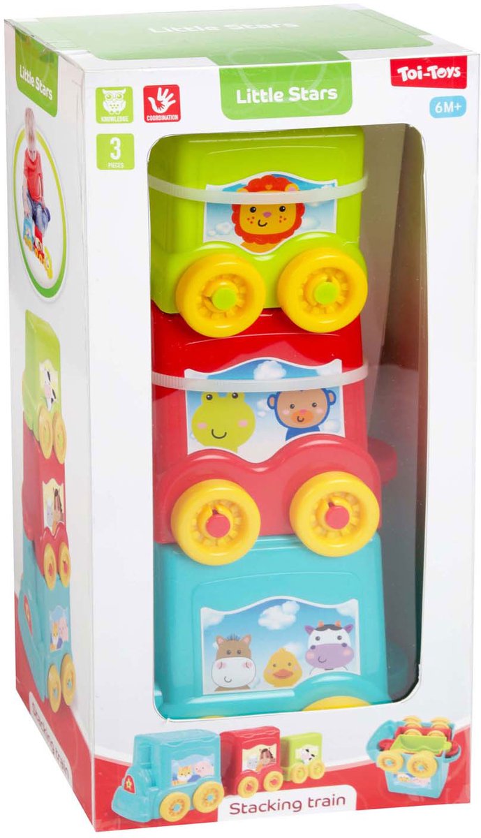 Toi-toys kleine sterren baby stapeltoren trein, 3dlg.