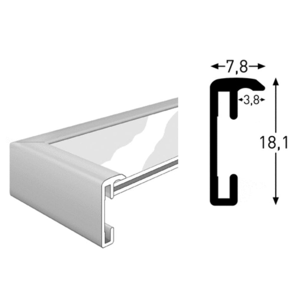 Nielsen design nielsen fotolijst 52724 accent mat zilver 50x70 cm