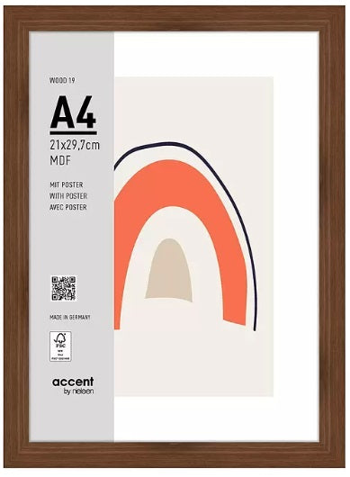 Nielsen design nielsen fotolijst 3221205 wood 19 walnut 21x29,7 cm