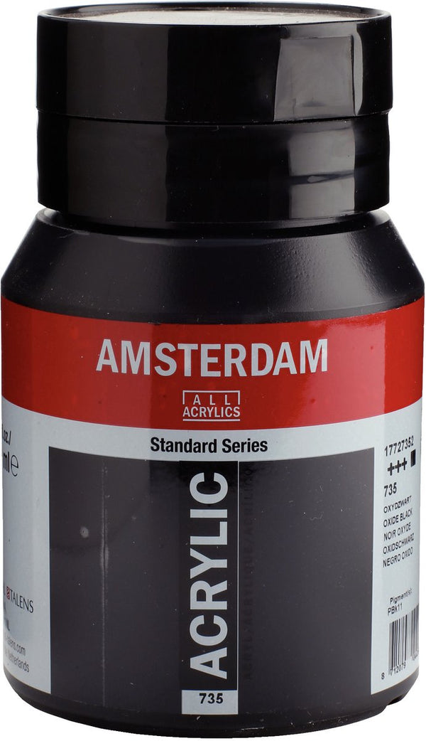 Amsterdam standard series acrylverf pot 500 ml oxydzwart 735