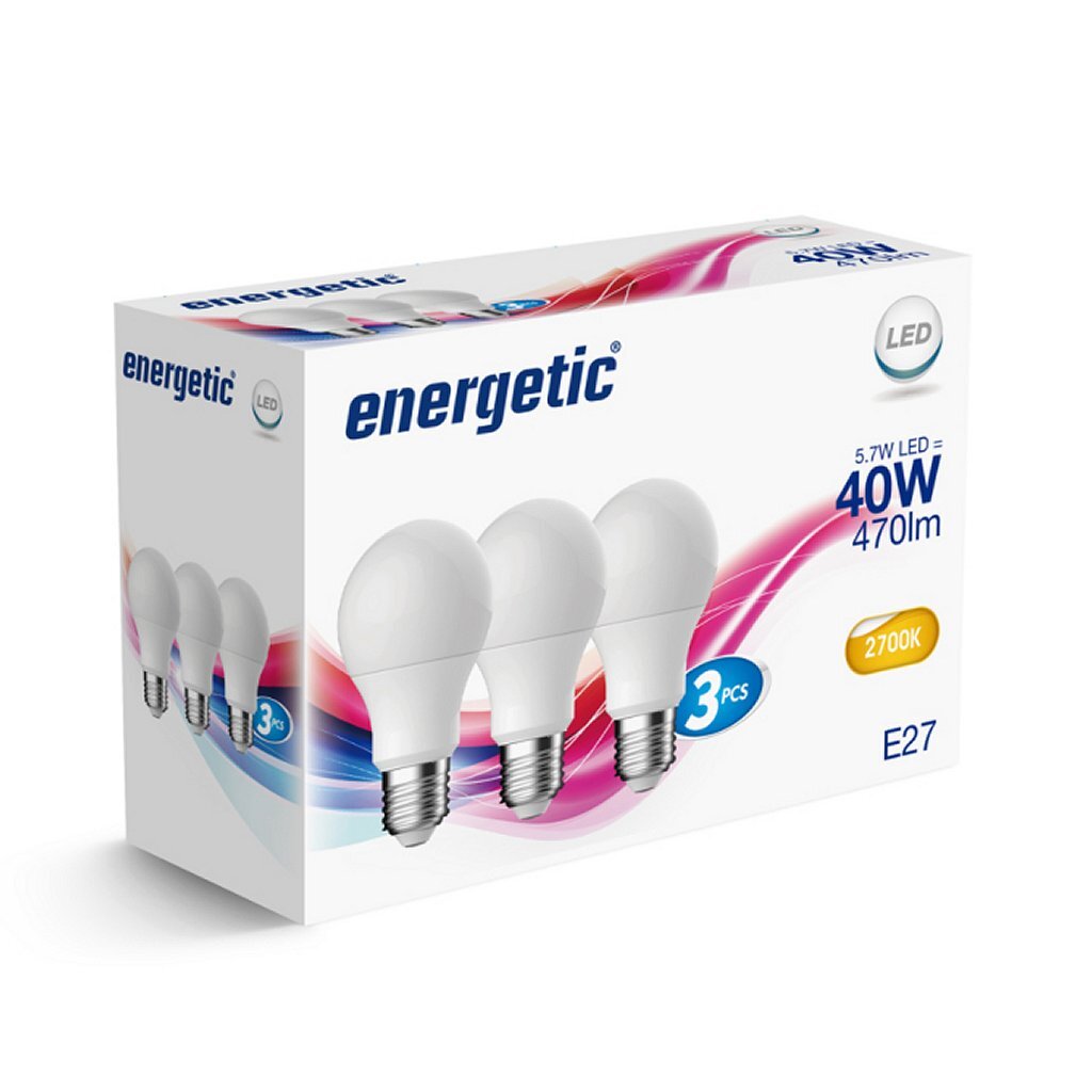 Energetische led bol lampen e27 40w 3 stuks