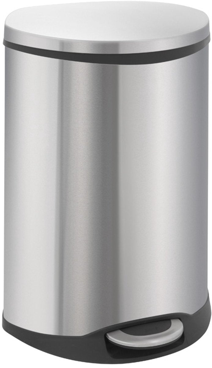 Eko - shell bin recycling pedaalemmer 22+22 liter - stainless steel plastic - mat rvs - prullenbak