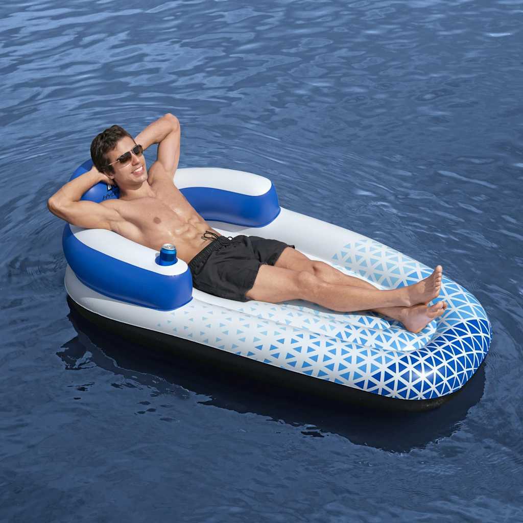 Bestway hydro force indigo wave lounge eenpersoons luchtbed, 183cm