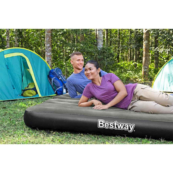 Bestway luchtbed 3-in-1 opblaasbaar 188x99x25 cm zwart en grijs