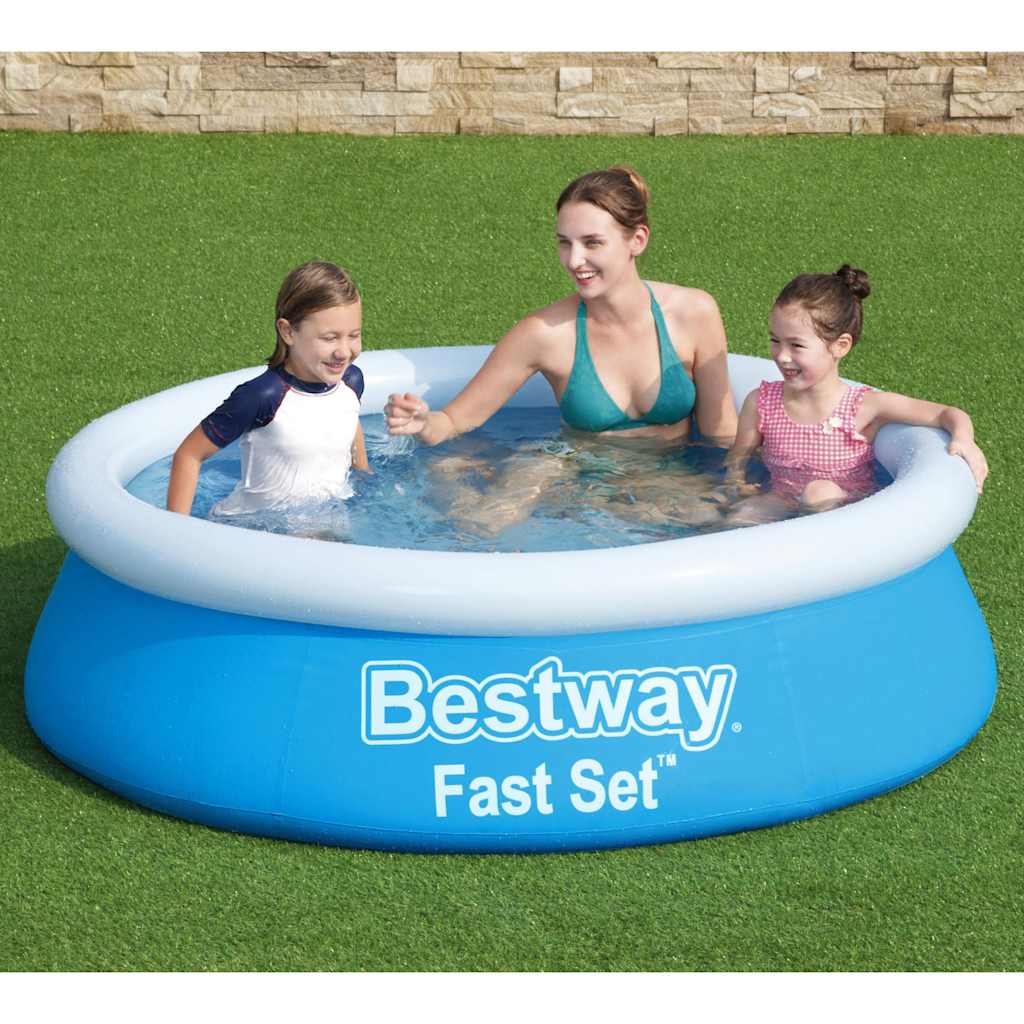 Bestway zwembad snelset opblaasbaar rond 183x51 cm blauw