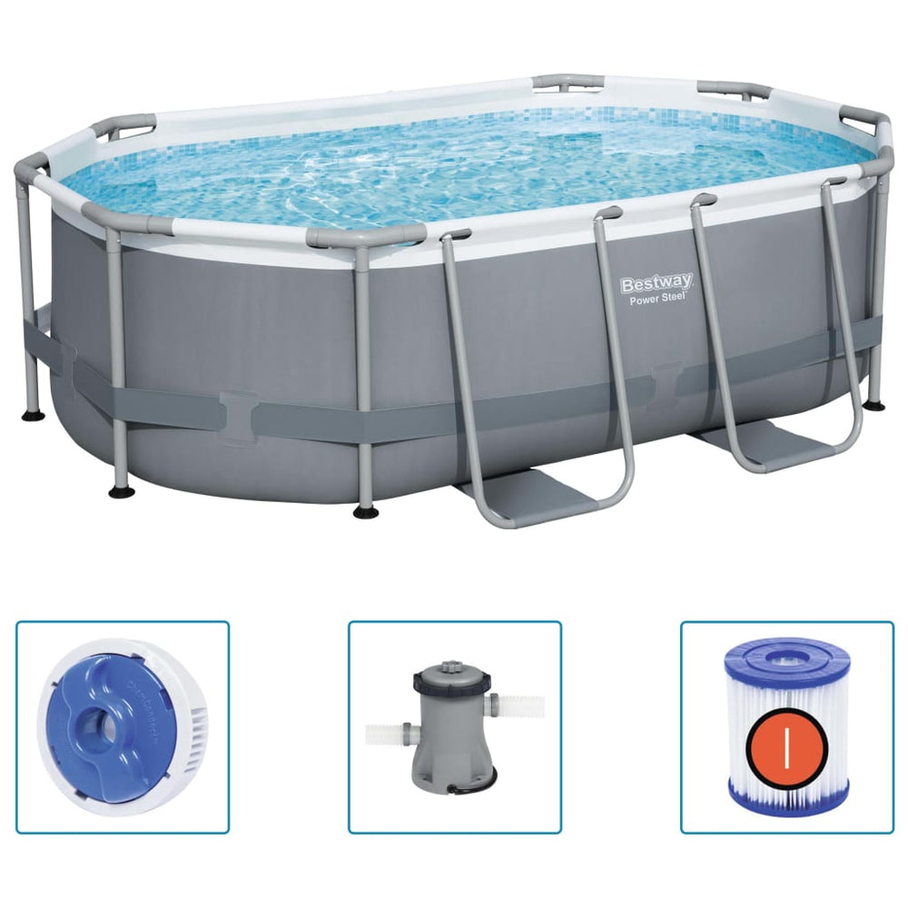 Bestway Zwembad bovengronds ovaal Staal 305x200x84 cm
