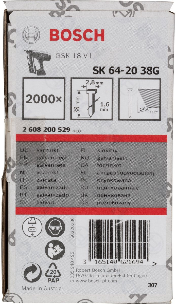 Bosch spijker sk64-20 38g