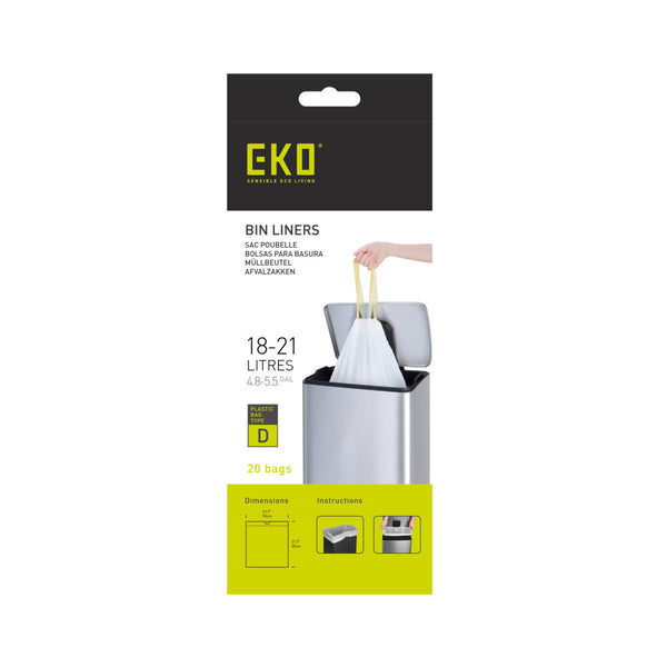 Eko afvalzakken type d | 18 - 21 liter | rol 20 stuks
