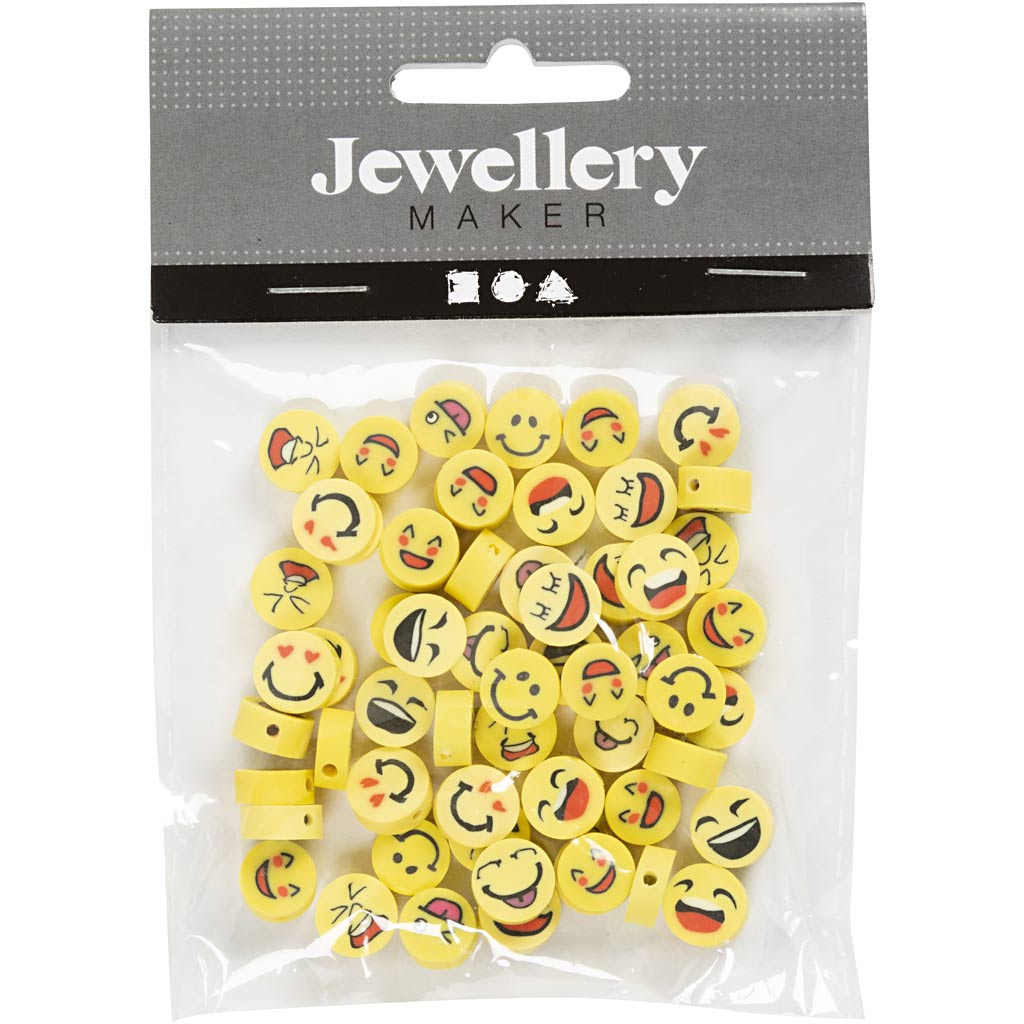 Creatief bedrijf figuurkralen smiley, 60st.