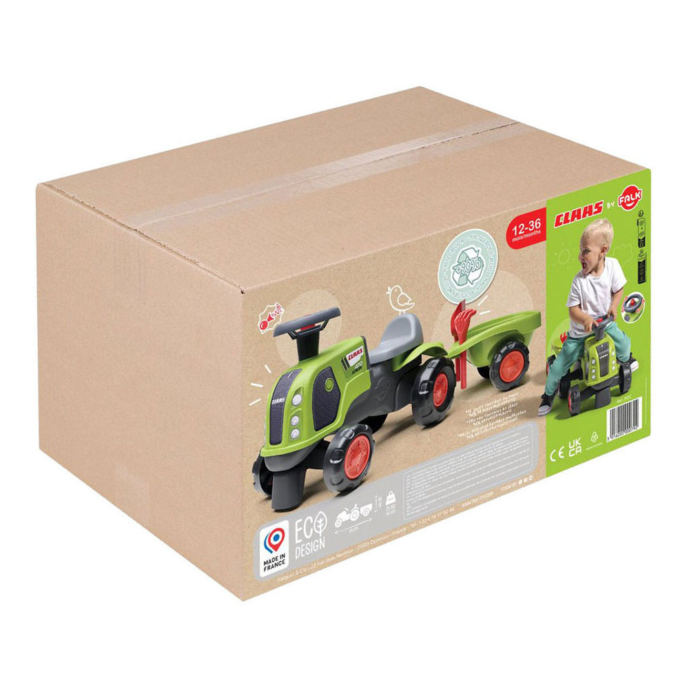 Claas arion 470 looptractor met trailer